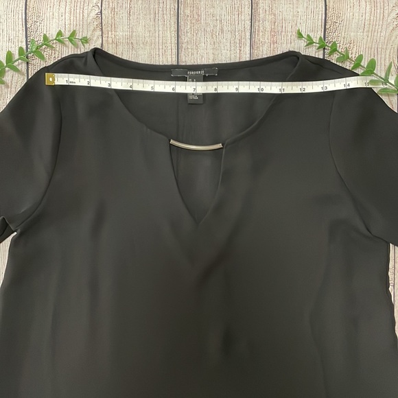 🌸 Clearance! 🌸 Forever21 Black Formal Long Sleeve Blouse/Shirt Size S - Picture 7 of 10